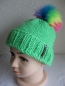 Preview: Children Neon bobble hat with colorful faux fur pompom